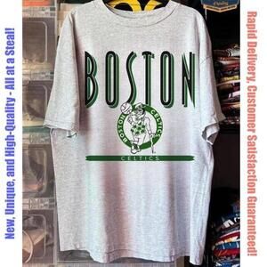 Boston Celtics All Star Basketball Graphic Ash K890 Retro Sport Grey Shirt